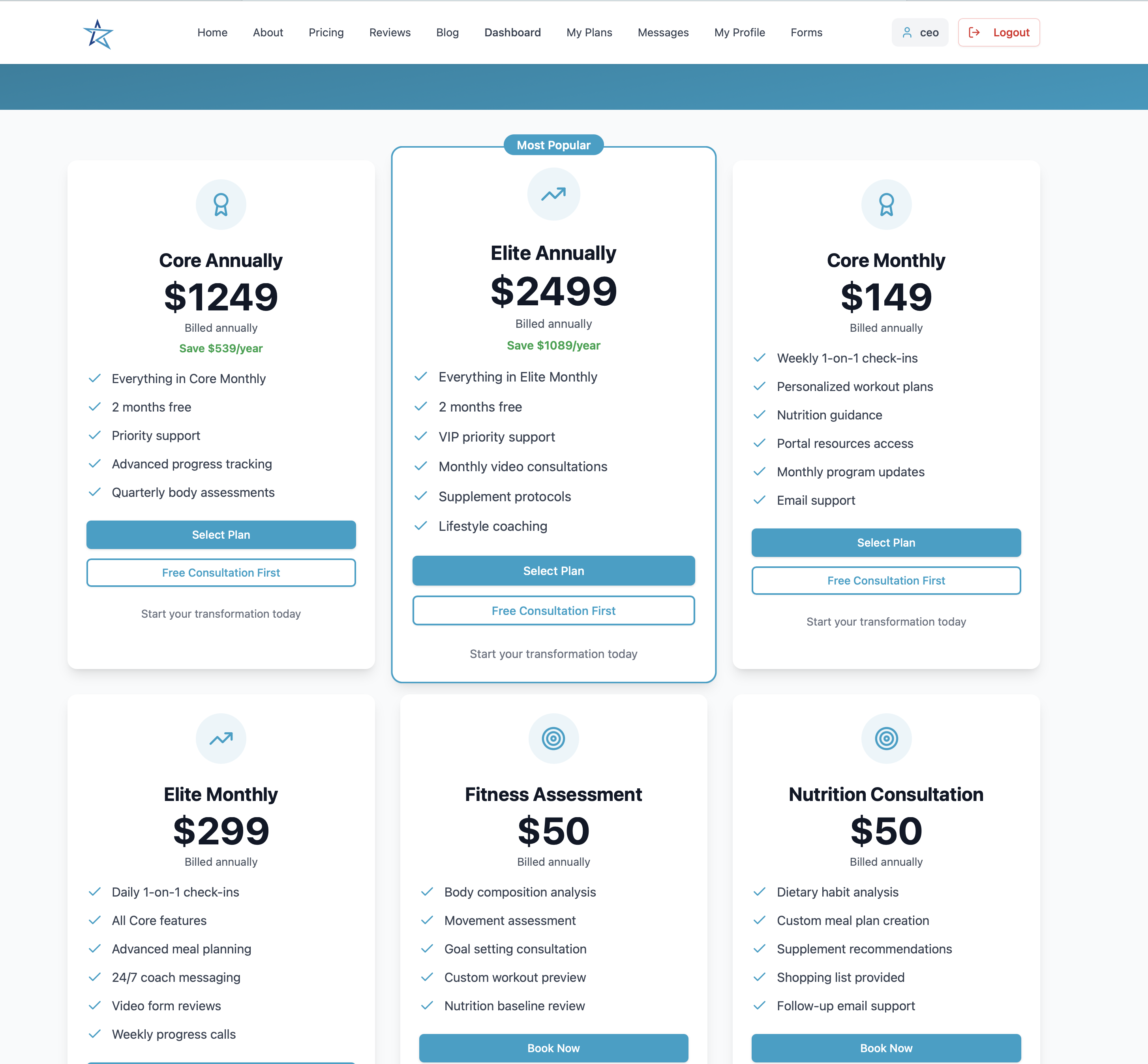 Fitness App template preview