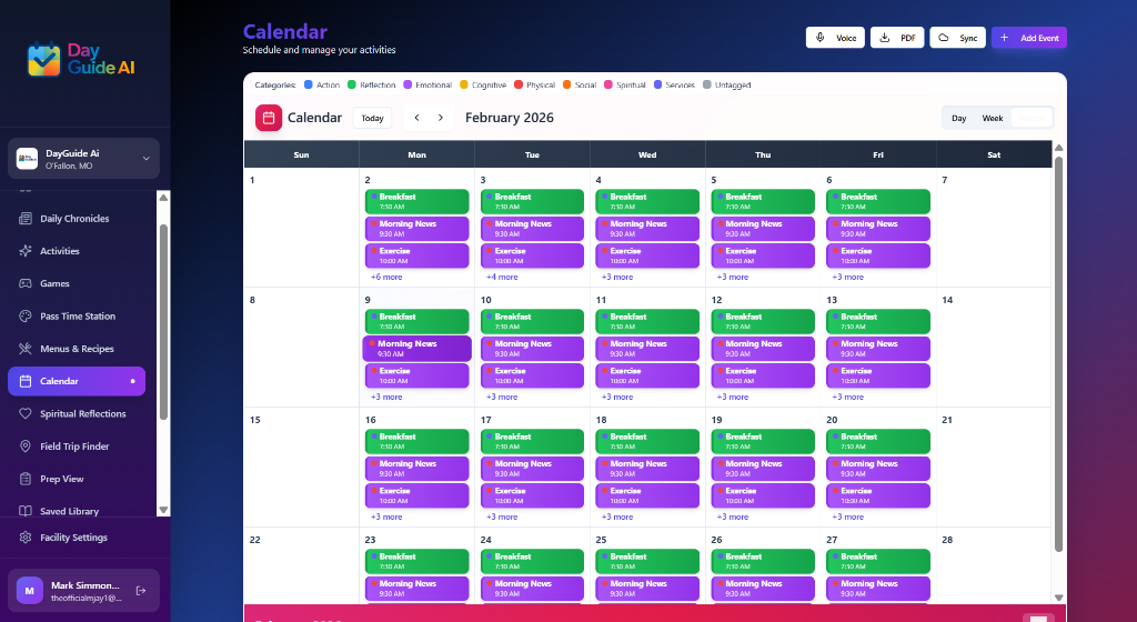 Activity Calendar