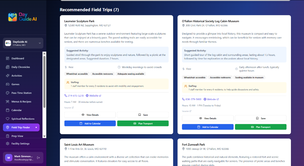 Field Trip Recommendations
