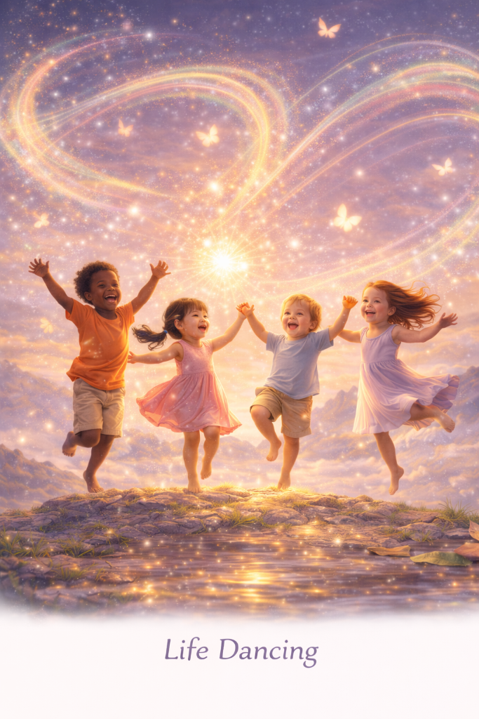 Children dancing with light trails — Life Dancing
