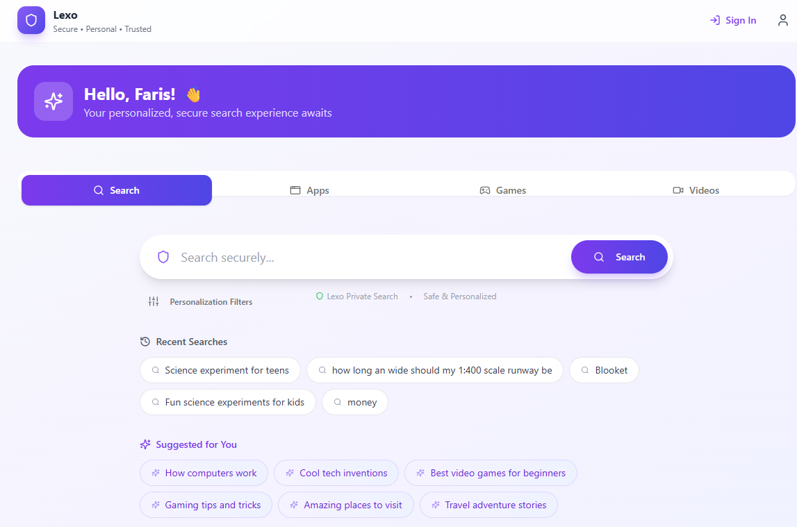 Lexo template preview