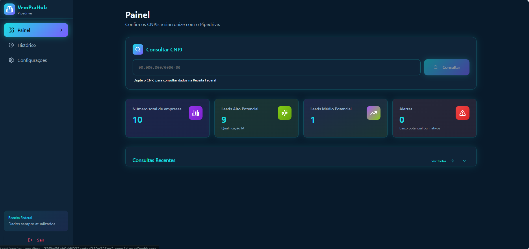 DashHub - Vempraponto template preview