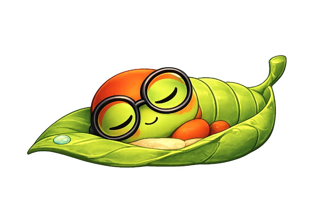 Sleeping Caterpillar on Leaf
