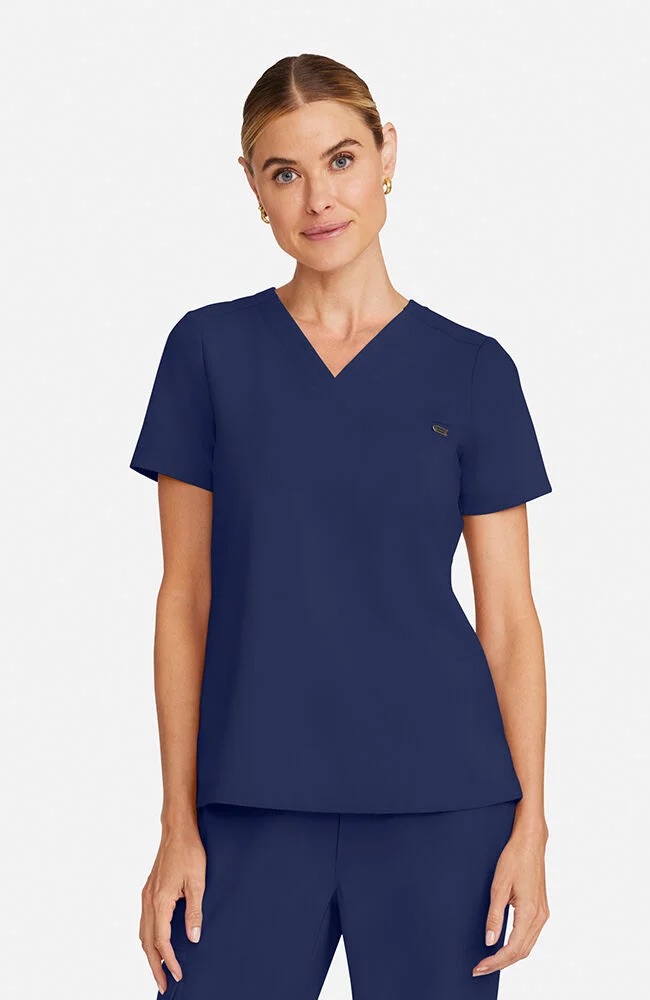 Billie V-Neck Scrub Top - Four-way stretch fabric with moisture-wicking technology