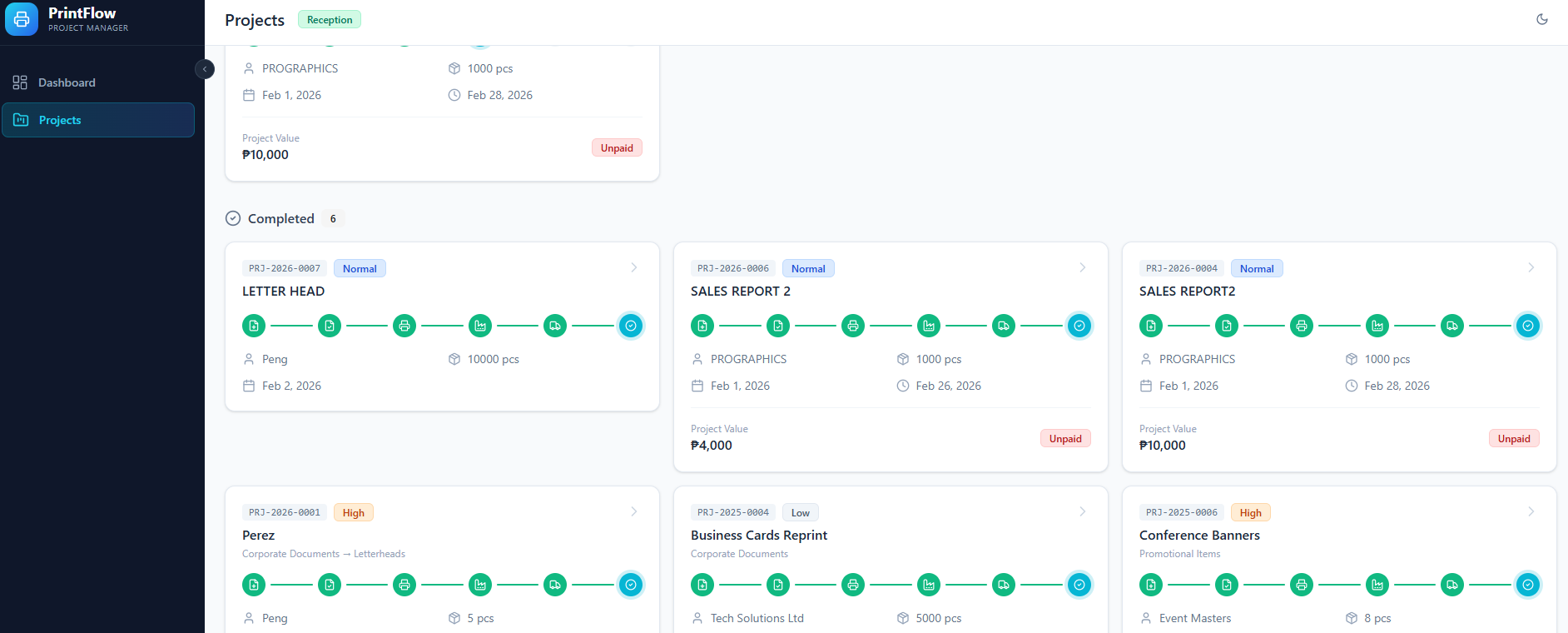 PrintFlow template preview