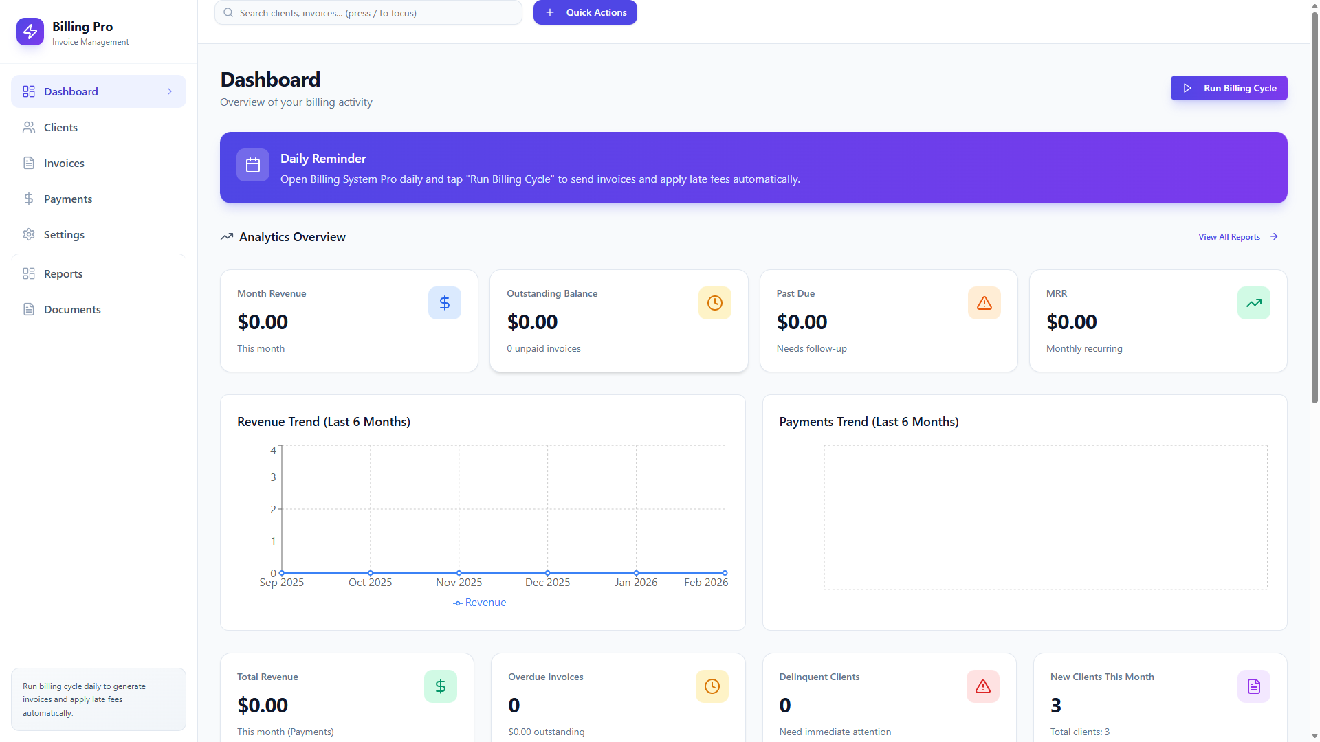 Billing System Pro template preview