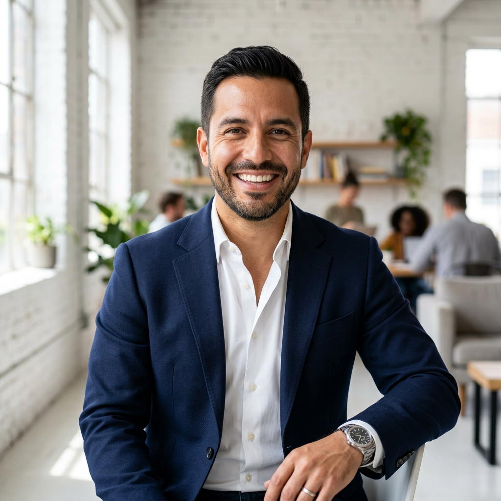 Entrepreneur style AI headshot example