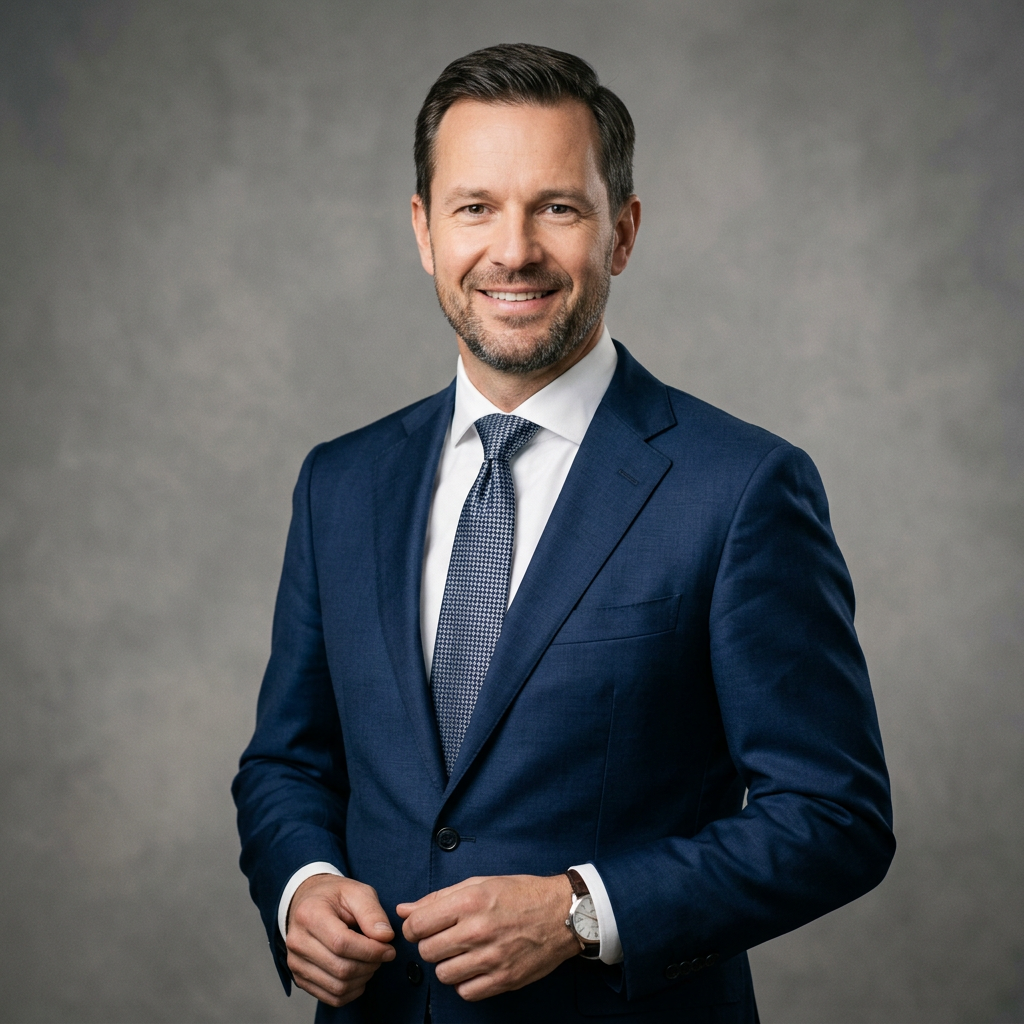 Professional attire for a corporate headshot featuring a smiling businesswoman in a tailored blazer.
