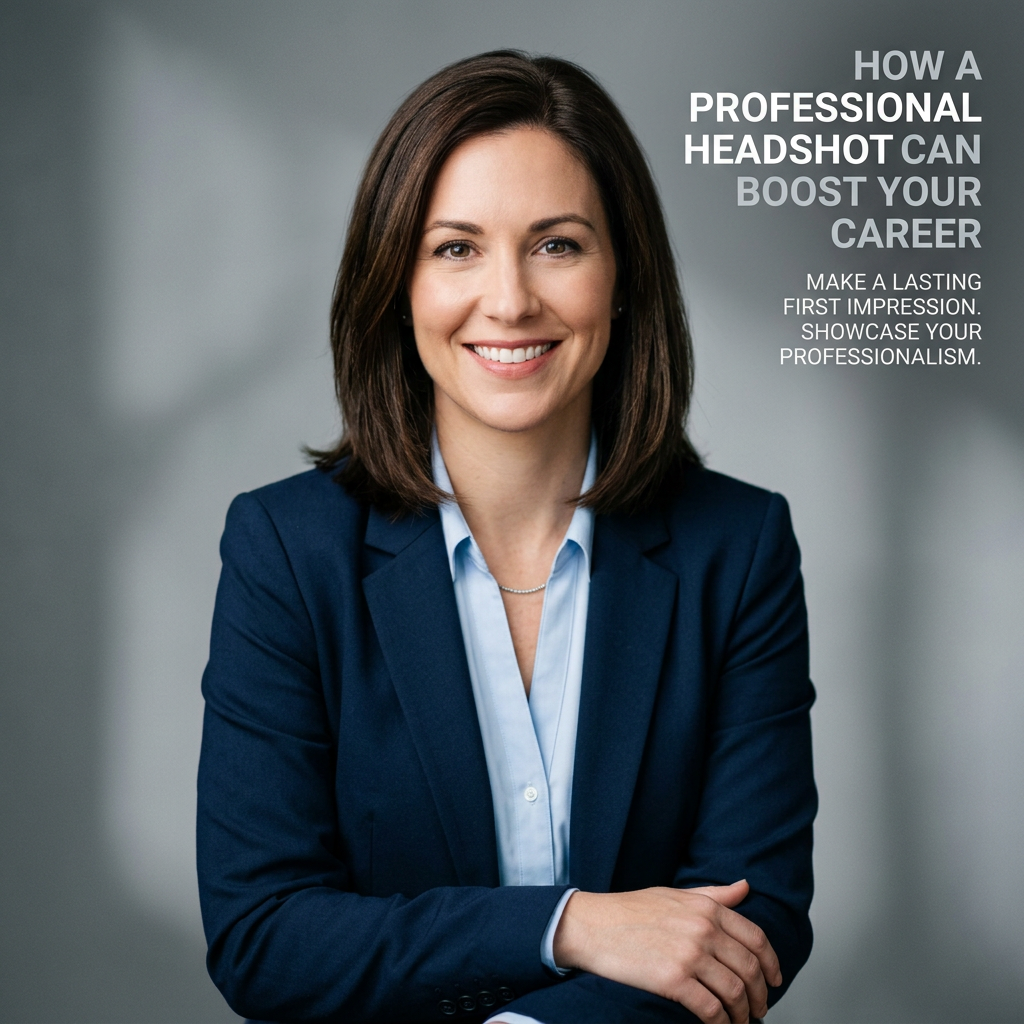 Professional setting with a high-quality headshot example showcasing background and wardrobe.