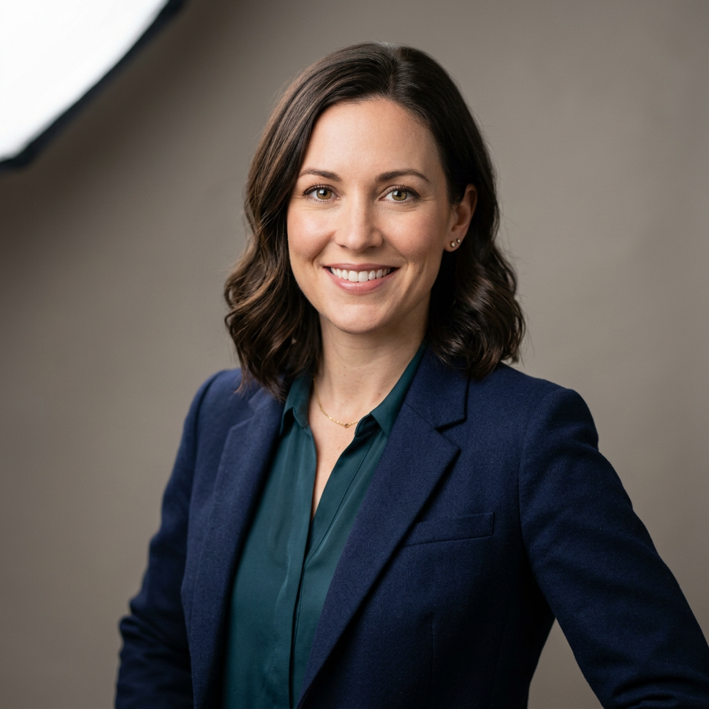HR professional with a polished studio-quality headshot used for LinkedIn profile representing professional headshots for HR and recruiting professionals