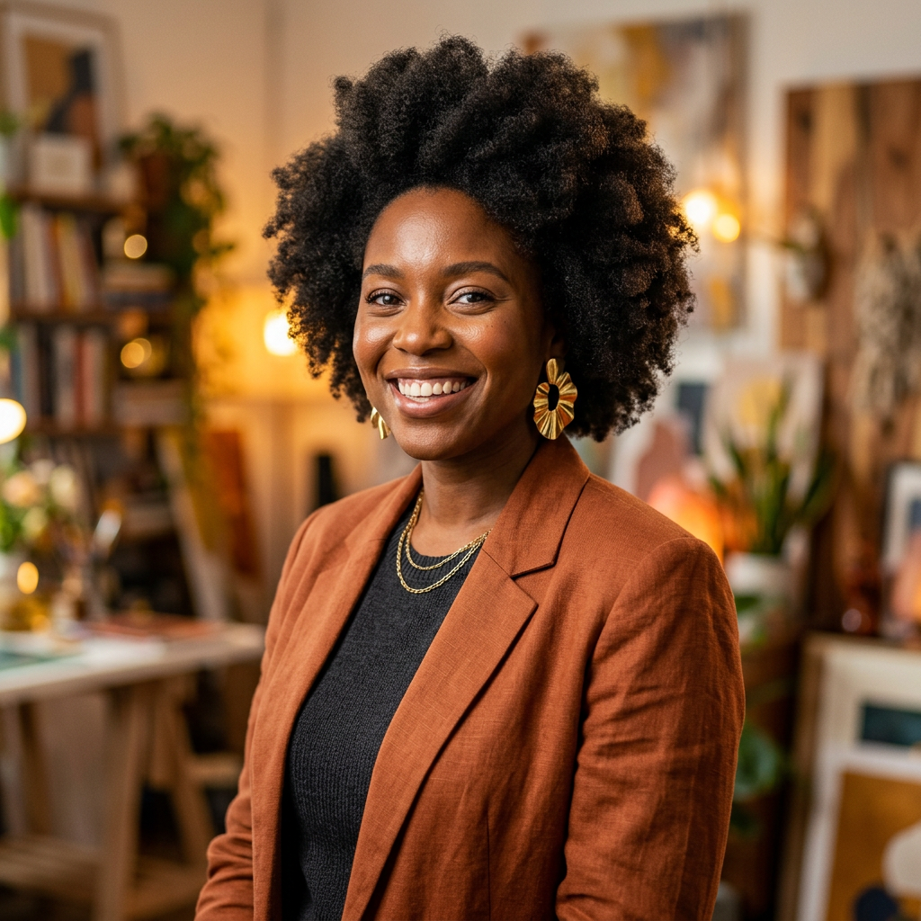 Creative industry headshot of a Black woman