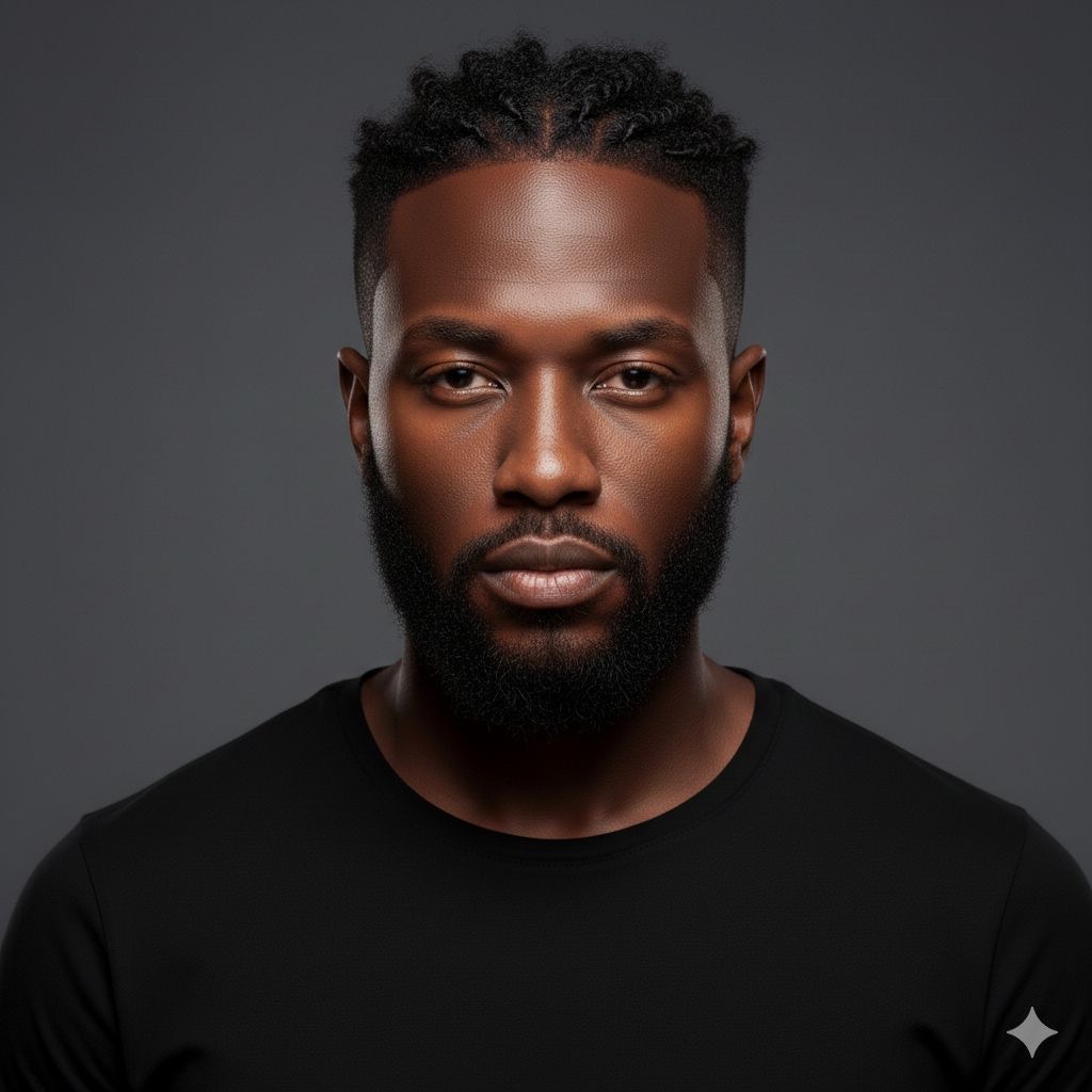 Short Twists with Fade and Beard