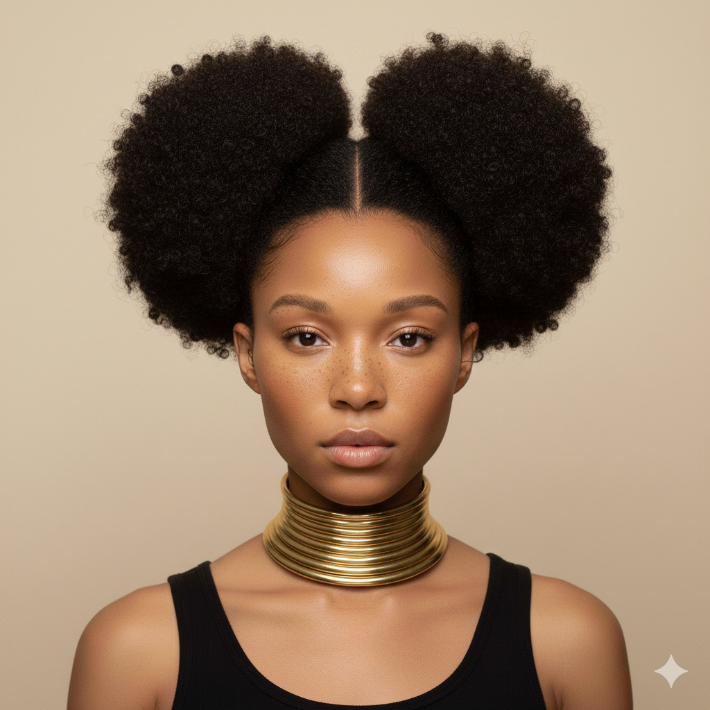 Two Kinky Afro Puffs