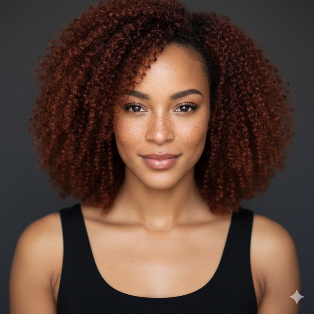 Curly Afro Side Part