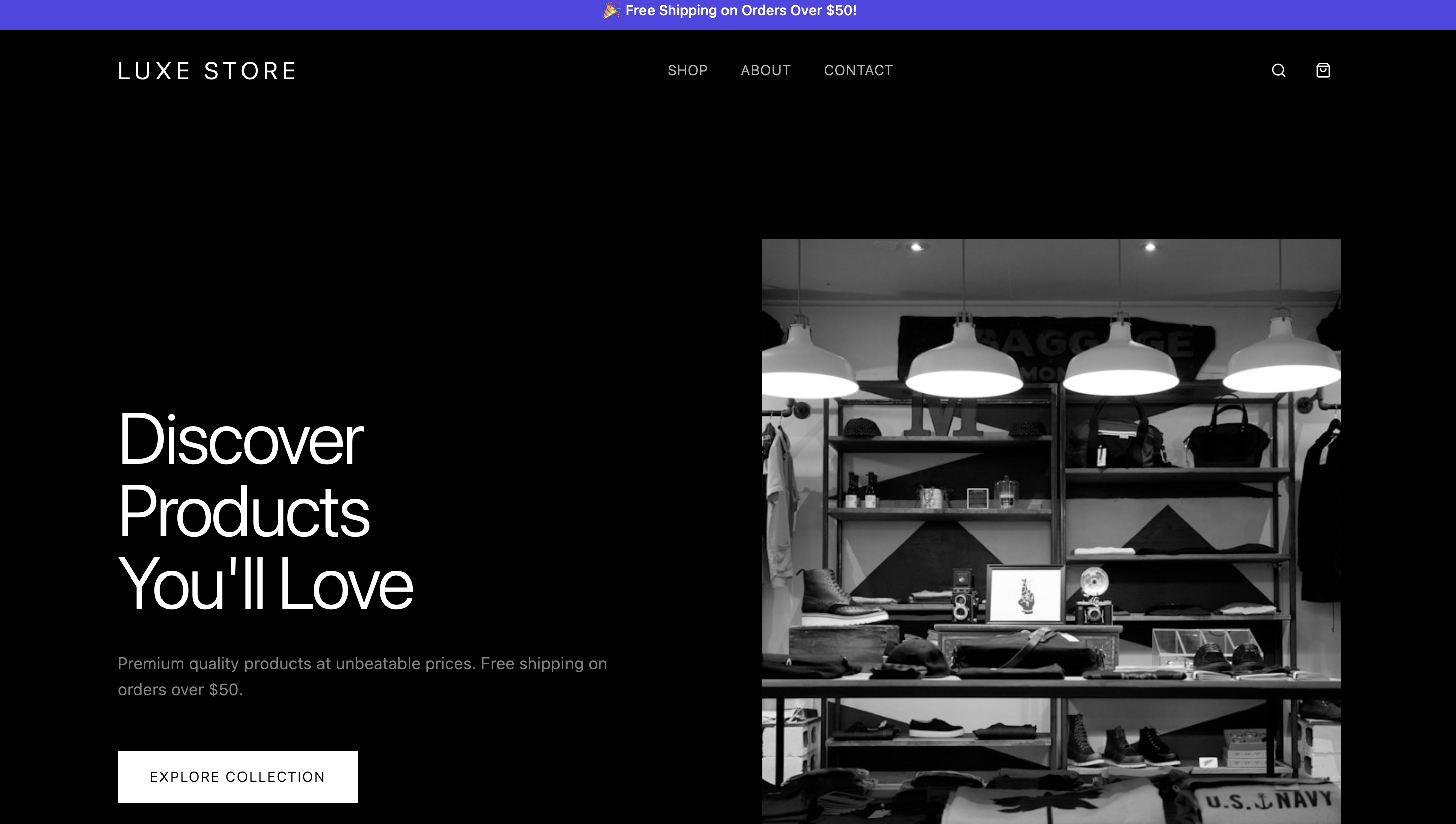 Ascend Commerce template preview