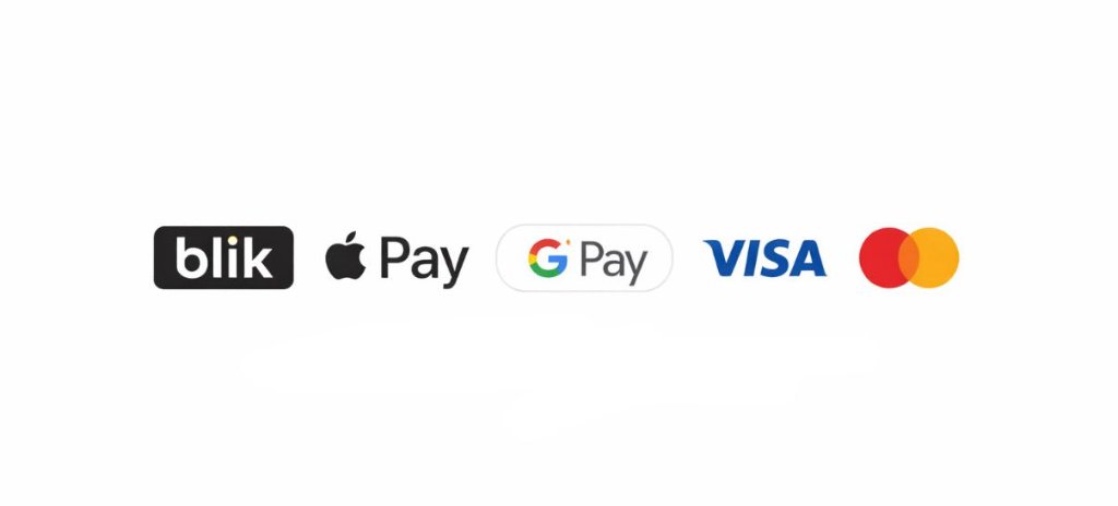 Payment methods: BLIK, Apple Pay, Google Pay, Visa, Mastercard