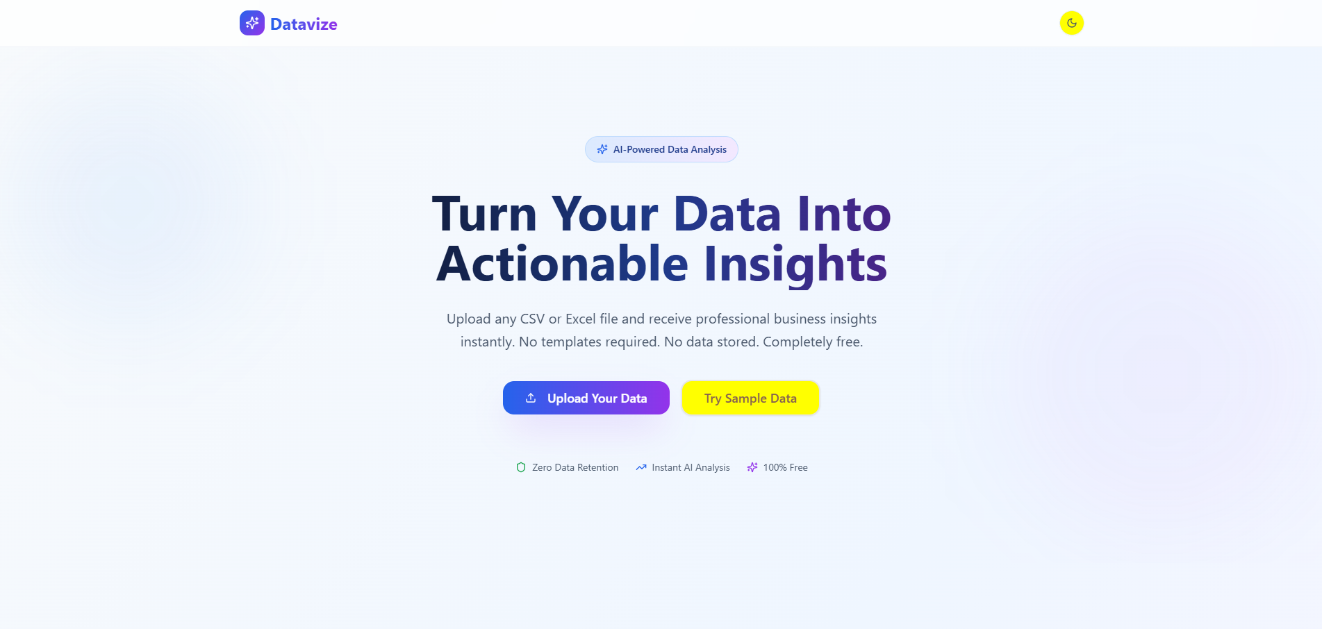 Datavize - AI Data Analytics template preview