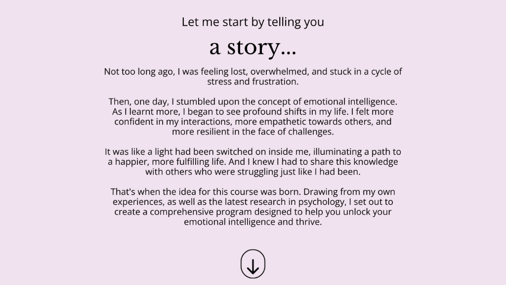 Let me start by telling you a story