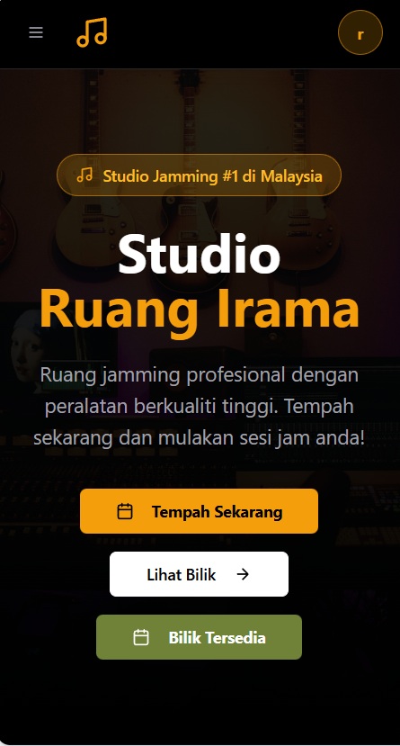Music Studio Online Booking template preview