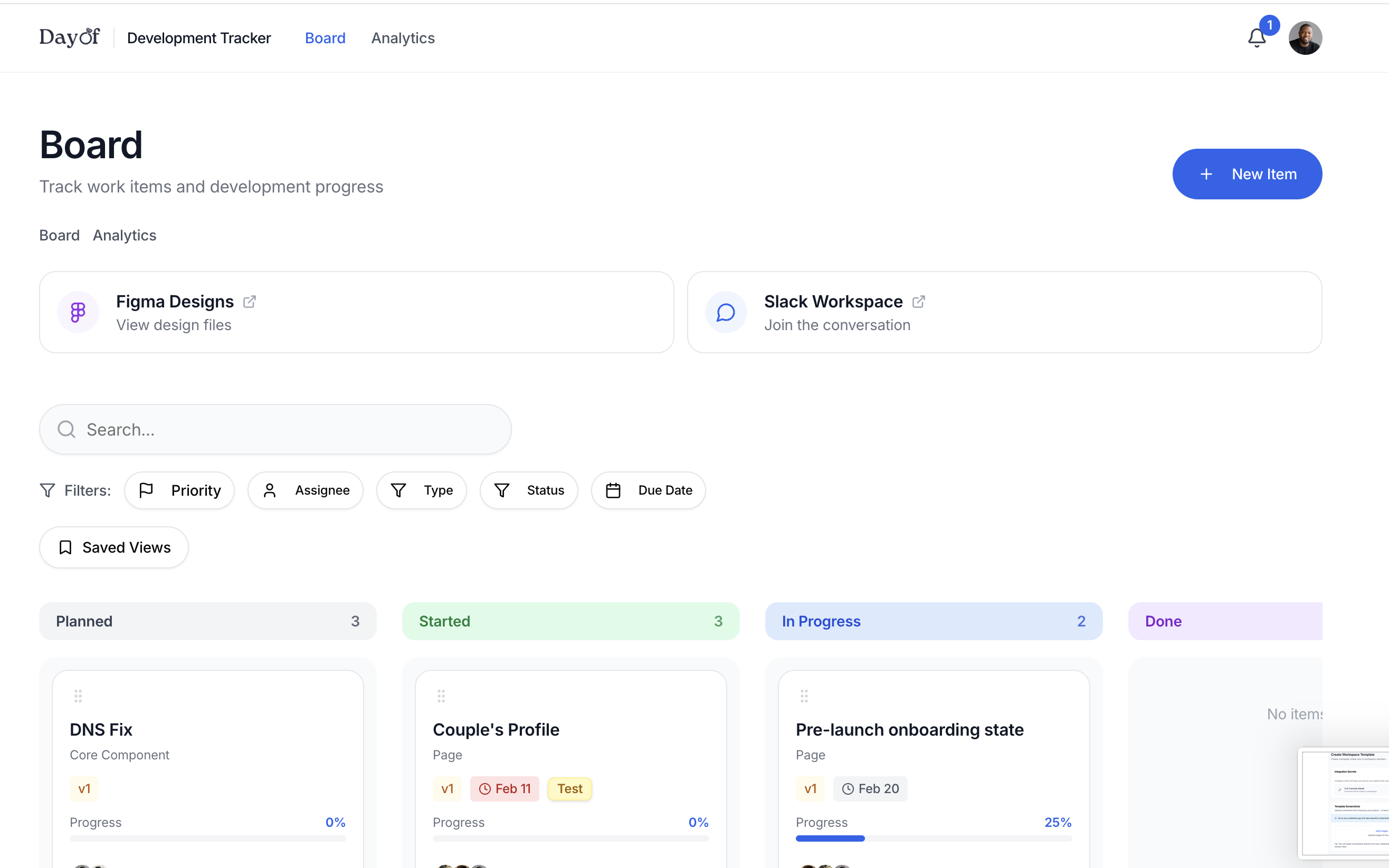 Day Of Tracking Tool template preview