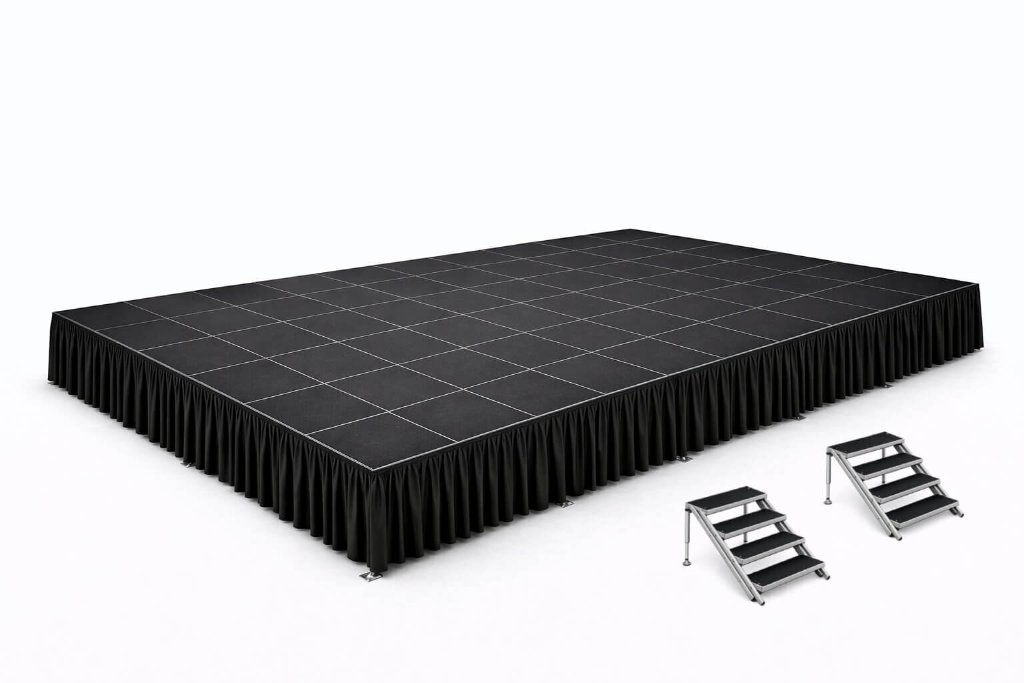 24' × 40' Stage Kit — Skirting + 2 Stairs