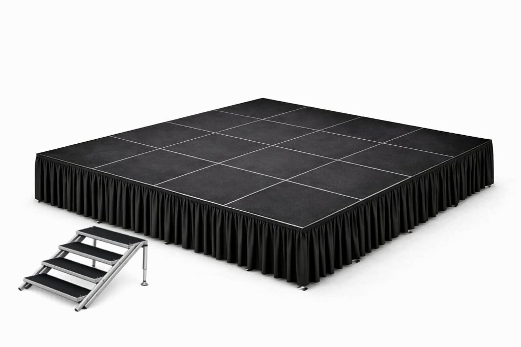 16' × 16' Stage Kit — Skirting + Stairs