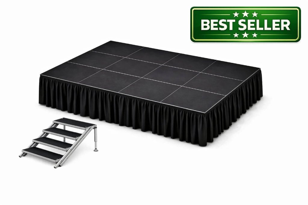 12' × 16' Stage Kit — Skirting + Stairs