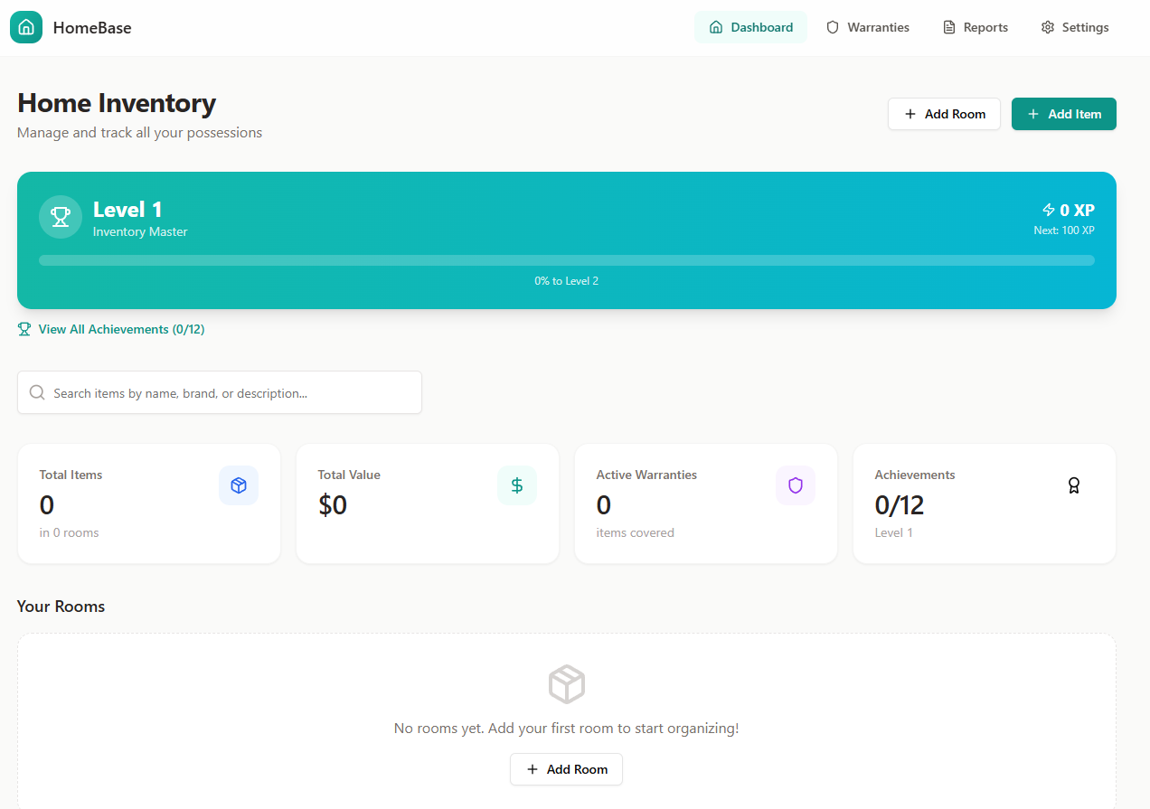 HomeBase Inventory template preview