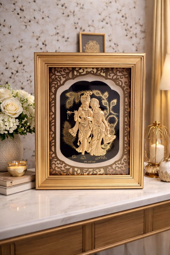 Radha Krishna 24K Gold Frame