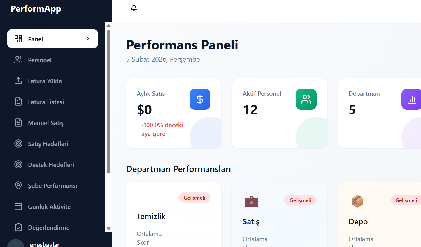 Baylar Performans template preview