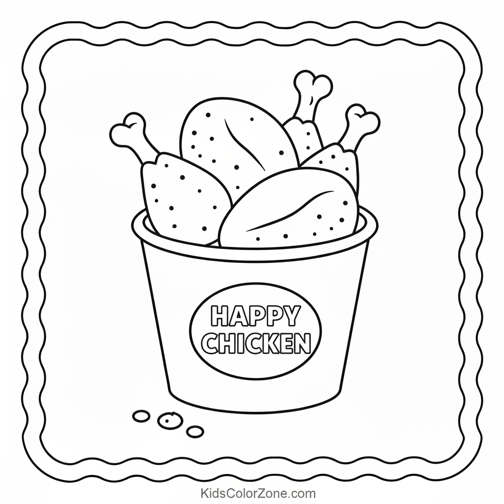 Fried Chicken Box Coloring Page