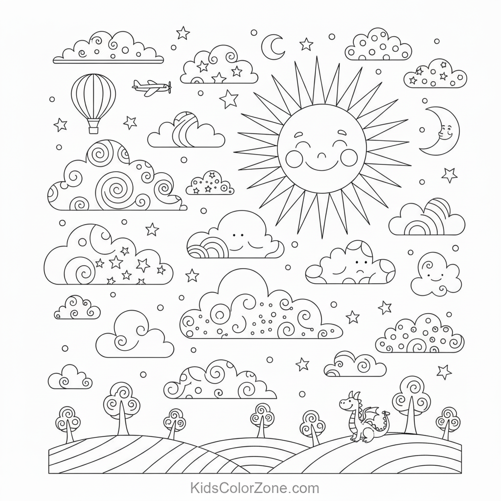 Sun with clouds