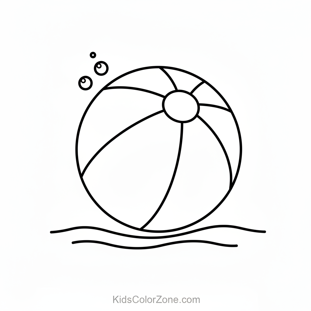 Sunny Day Inflatable Beach Ball Printable for Toddlers