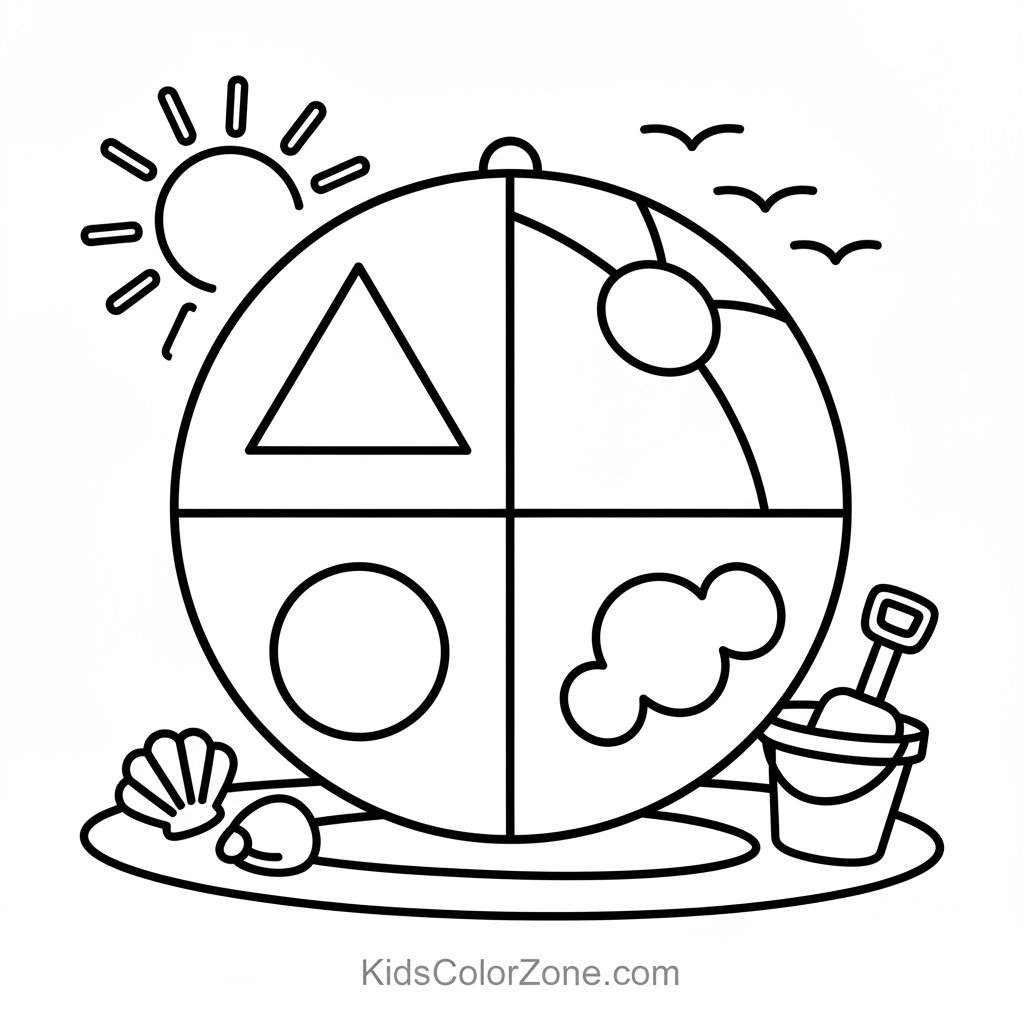 Geometric Pattern Beach Ball Fun Activity Page