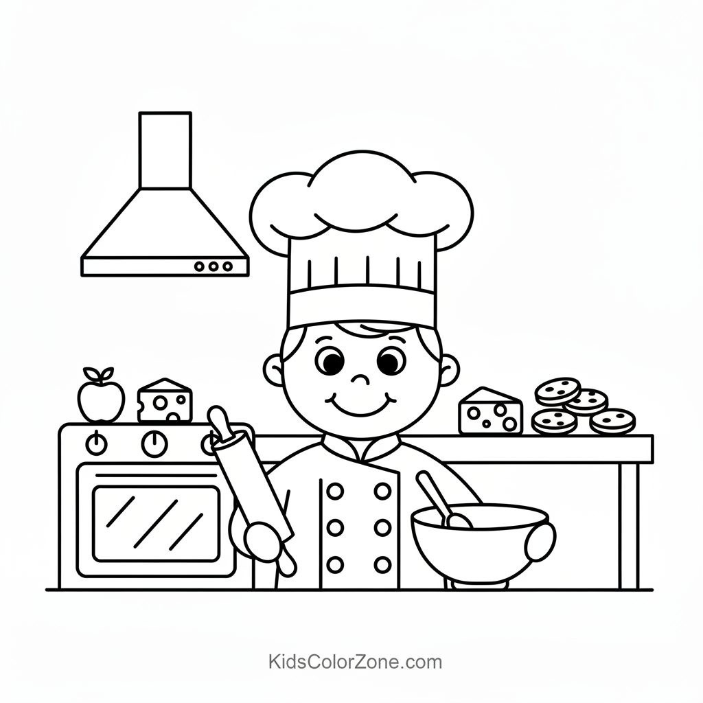 Chef Character Juggling Kitchen Utensils