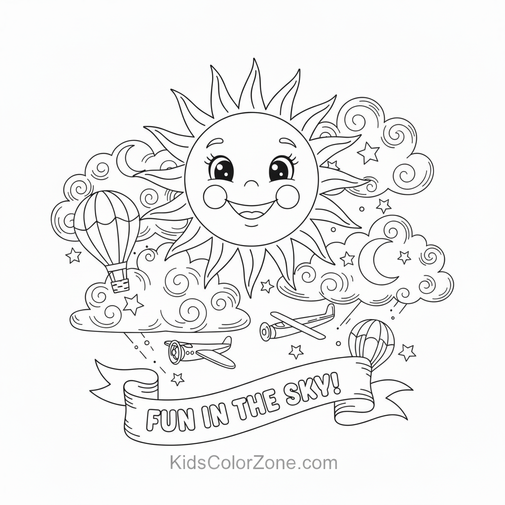 Sun with clouds