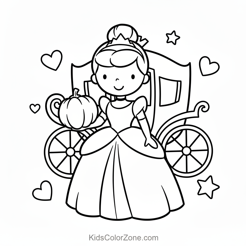 Cinderella Free Colouring Sheet