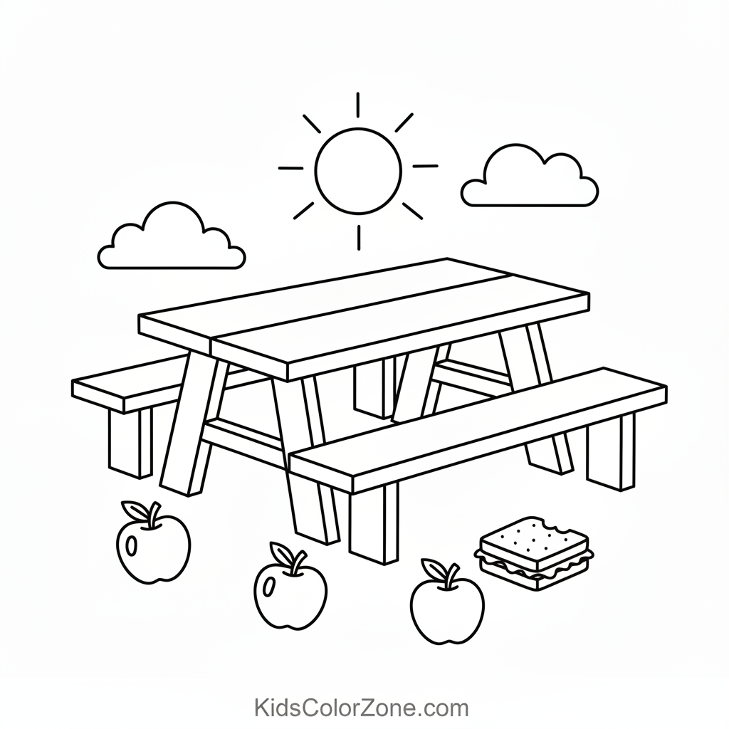 Summer Meadow Picnic Table & Bench Printable