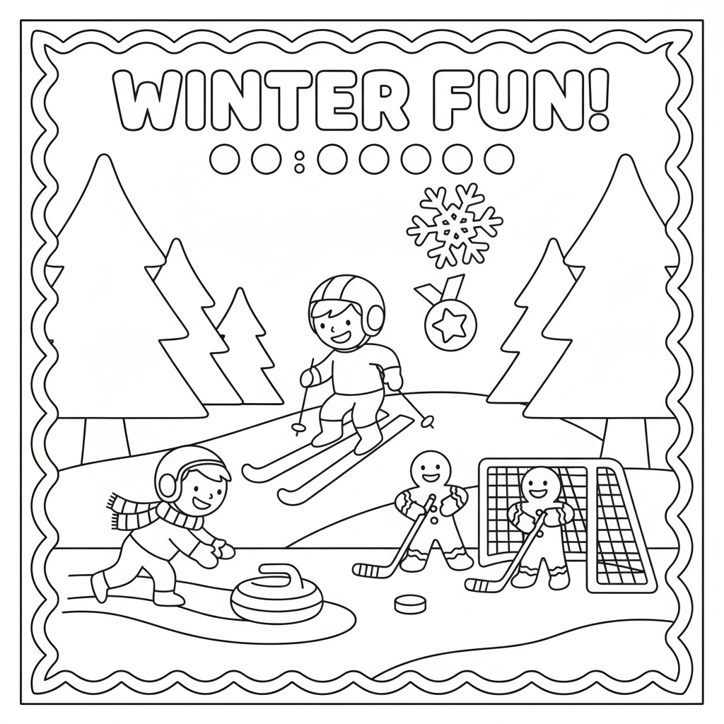 Ice Hockey Match Coloring Page