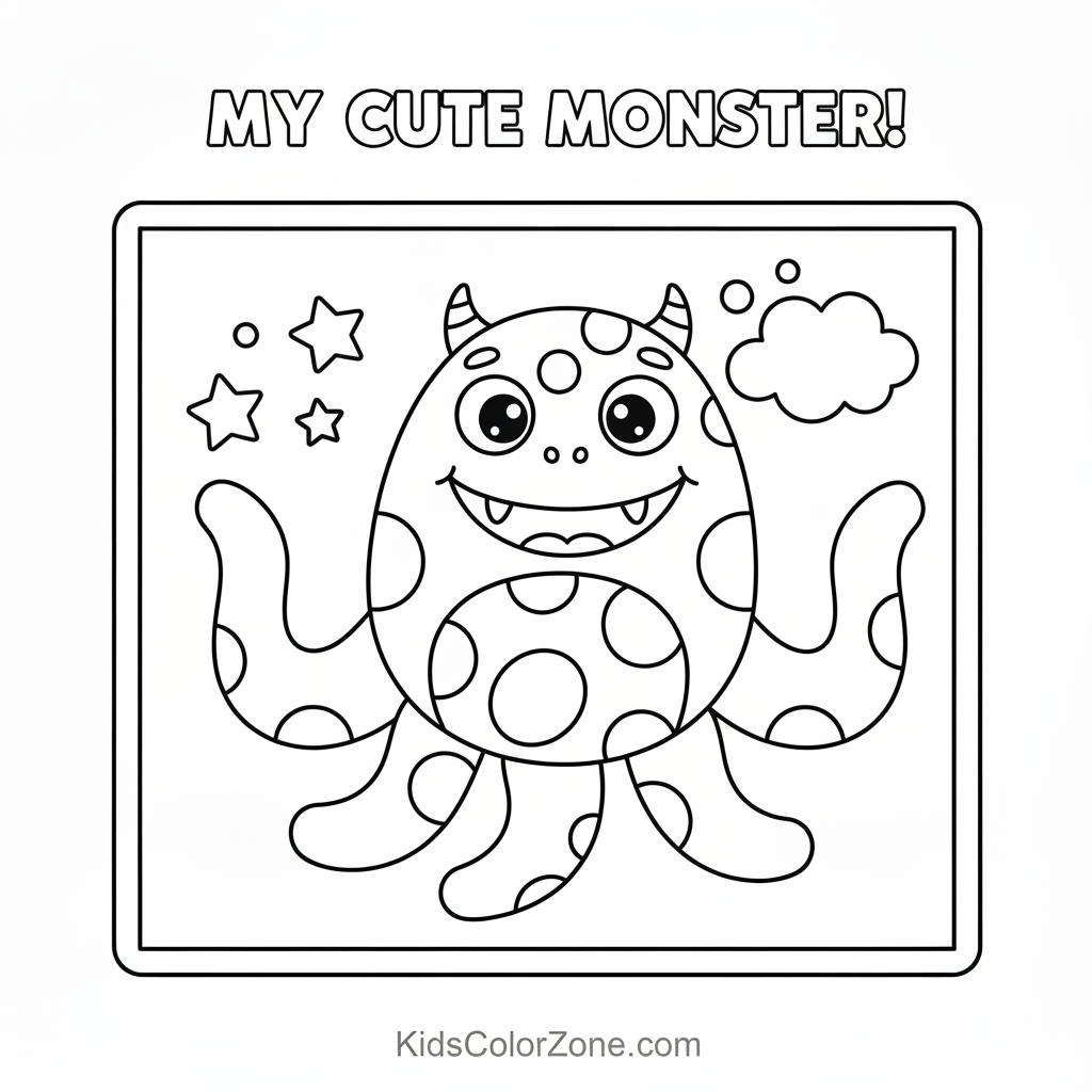 "My Cute Monster" Friendly Creature with Big Eyes Activity
