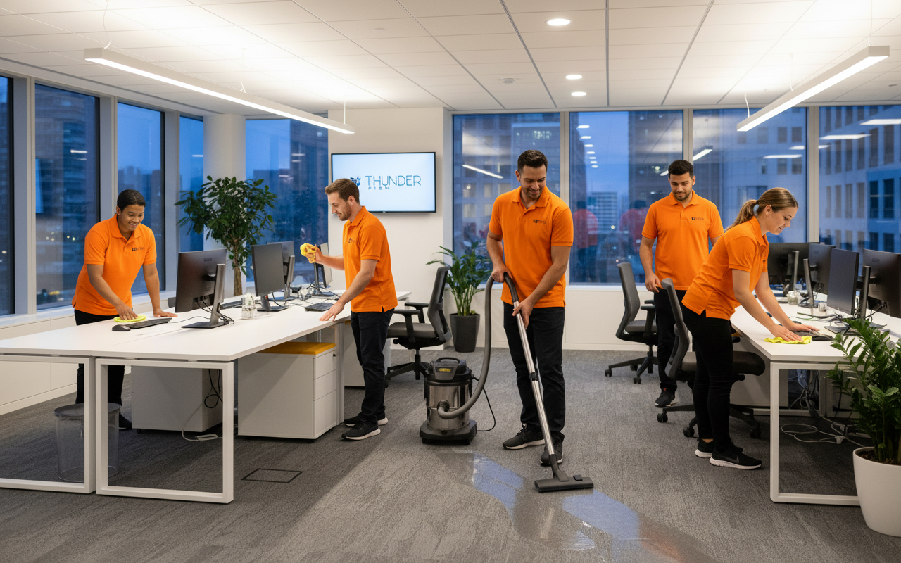 Thunder Fish cleaning team in action