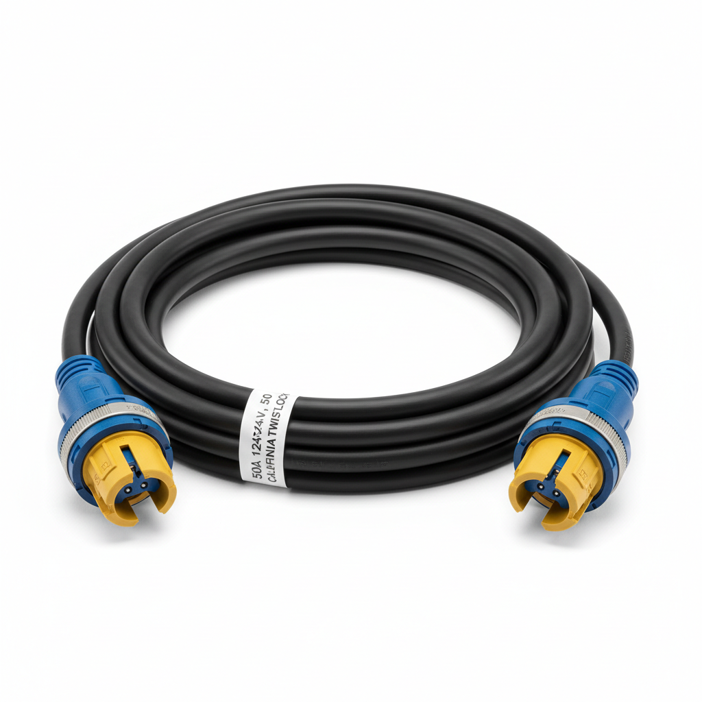 50A 120/240V “California Twistlock” power cable 50’