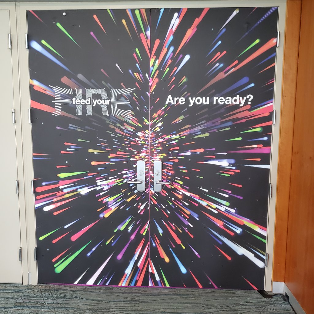 Event Setup - Feed Your Fire Door Wrap