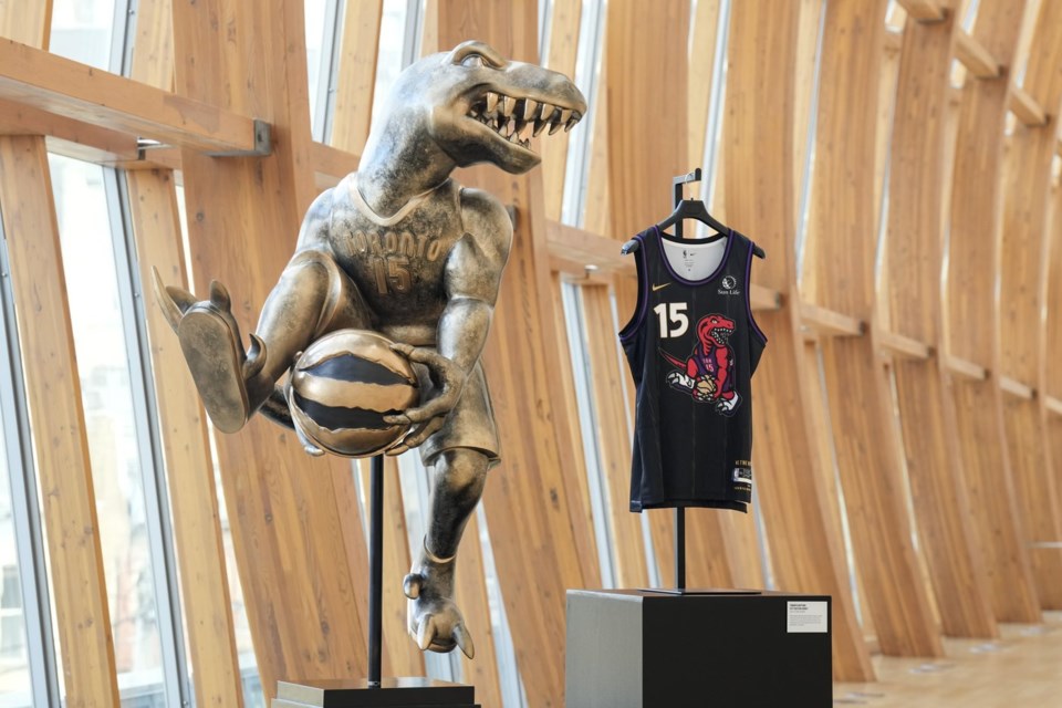 Toronto Raptors - Vince Carter Jersey & Mascot Display
