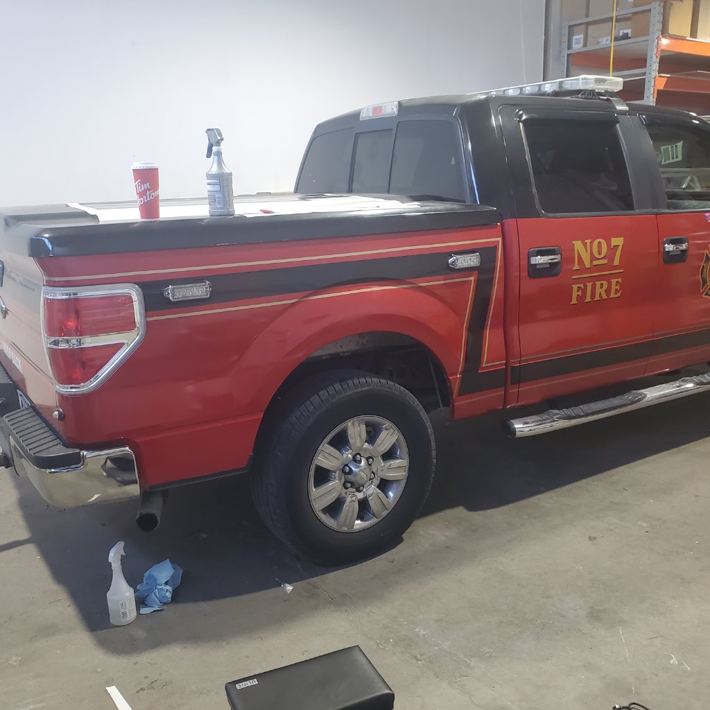 No. 7 Fire Truck - Rear Three-Quarter View
