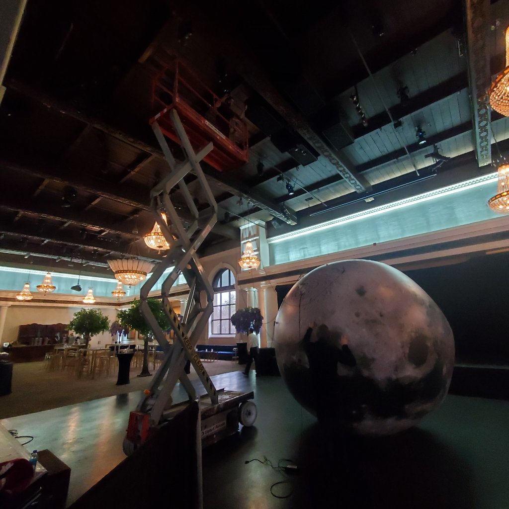 Large Moon Sphere - Elevated Ballroom View