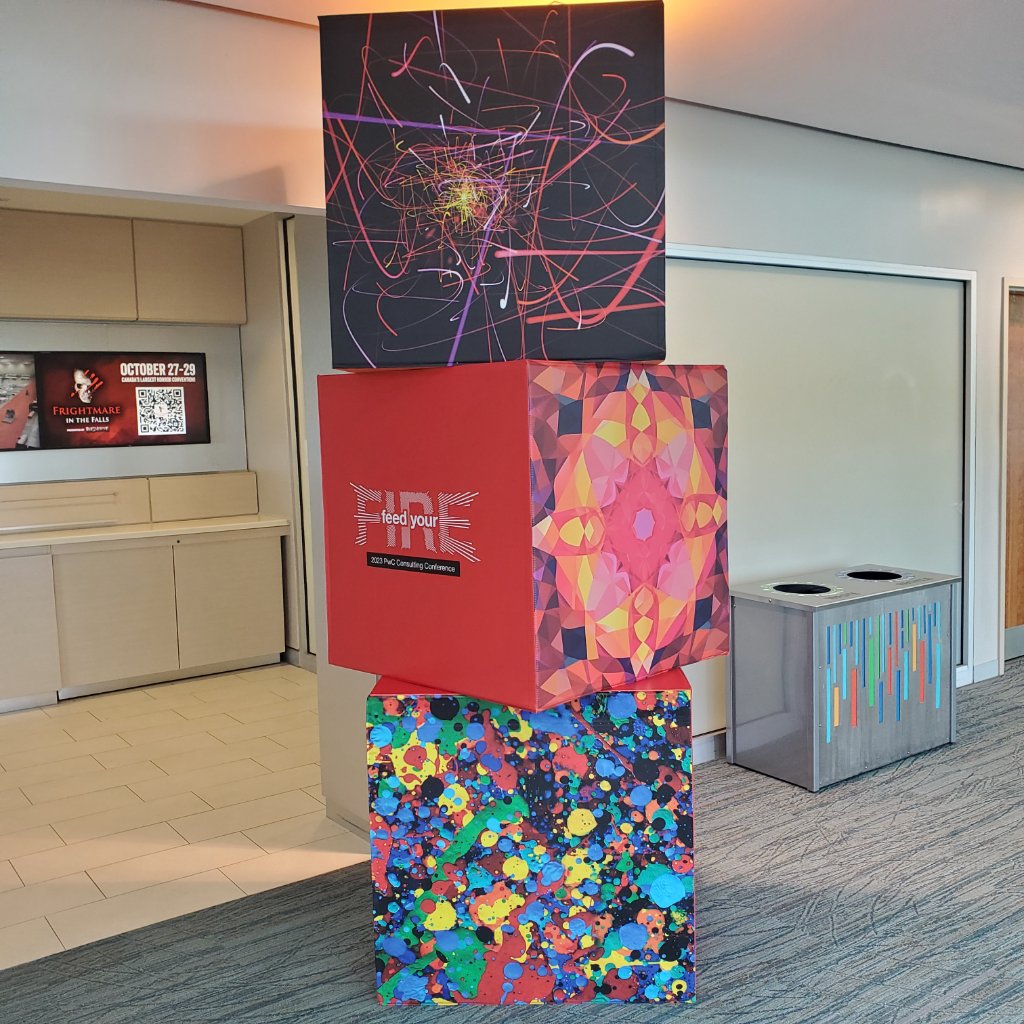 PwC Feed Your Fire - Printed Cube Tower