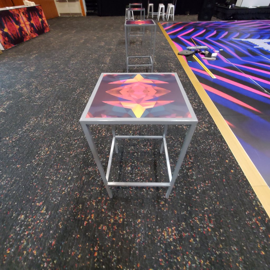 Event Setup - Printed Cocktail Tables