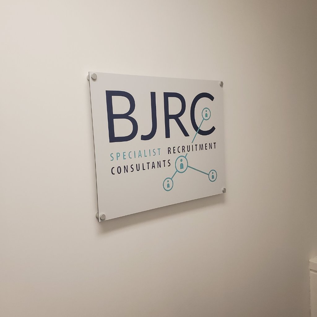 BJRC - Acrylic Office Sign Close-Up