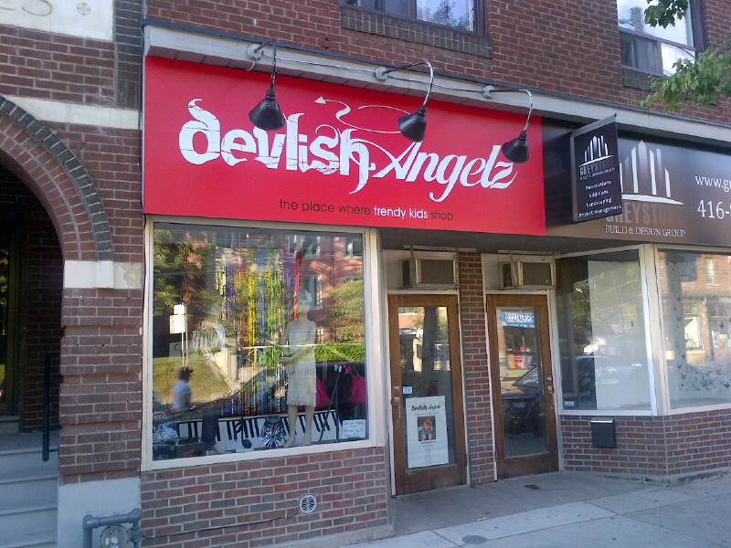 Devilish Angelz Storefront Sign